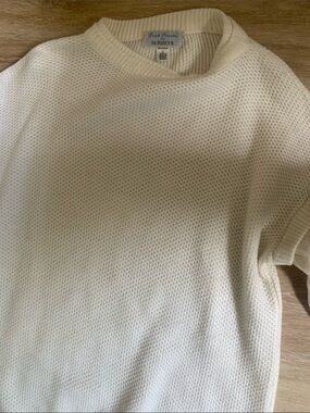 Mario Puccini For Surreys Cream Waffle Knit Crewneck Sweater